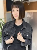 "久保田"切りっぱなしボブおんまゆ縮毛矯正ストレート