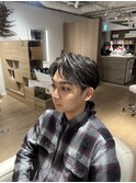 大人メンズニュアンスパーマ刈り上げセンターパート