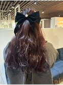 お嬢様ハーフアップ★結婚式 二次会 お呼ばれ ドレス