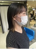 インナーカラー×オークルベージュ×ミディアムボブ