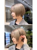 ツーブロックショートボブ/オリーブベージュ/SYUK高円寺/坂元