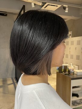 エリマ 調布(elima) インナーカラーグレージュカラーブルーブラックダブルカラー