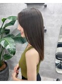 髪質改善/グレージュカラー/シルキーベージュ斜めバングNOOS根本