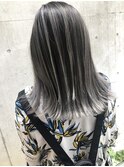 バレイヤージュ、ハイライトカラーアッシュベージュグレージュ