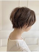 大人可愛い20代30代40代黒髪前下がりショートボブ丸みショート6