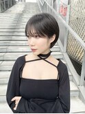 クールショート/アッシュブラック/シンプルショート/前下がり