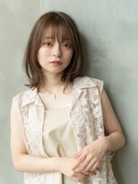 くびれボブ/小顔ヘア/大人可愛い/20代30代/シースルーバング