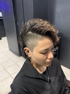 アウル 心斎橋(owl) ウルフ×波巻きパーマ×ツーブロック×ツイストスパイラル