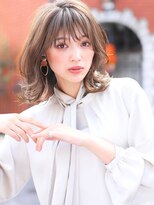 大人かわいい/ココアブラウン/フリンジウェーブ/神谷茜