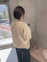 エウペ 渋谷(WEUPE)&nbsp;斜めバング/グレージュカラー/デザインカラー/シルキーベージュ