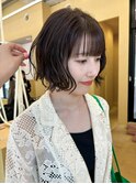 似合わせカットボブ小顔カットグレージュミルクティ