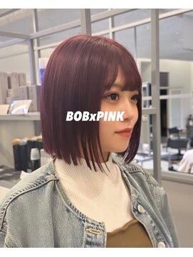 ルミヘアー 金沢駅西口店(Lumi hair) ピンクxボブ