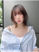 大人レイヤーボブフェイスレイヤー前髪あり絶壁面長K20250626