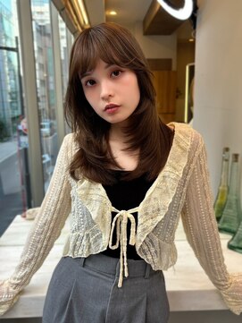 アロン(Allons Ginza) 大人可愛いバブみレイヤー/くびれヘア/アプリコットオレンジ