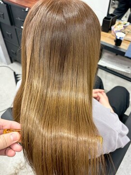 ハーシーバイアポロ 相模大野(HERSHE by apollo) x髪質改善/ホワイトグレージュ/レイヤーカット/チェリーブラウン