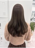 ブリーチなしオリーブベージュ/ロングレイヤーカット