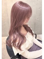 エノア 青山(ENORE) ピンクベージュ×ケアブリーチ透明感ハイトーン
