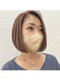 甘くなりすぎないハイトーンピンク×前下がりコンパクトボブ