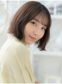 大人かわいいバレイヤージュ切りっぱなしボブc5越谷20代30代40代