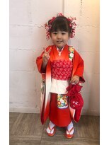 パリスパート2&nbsp;七五三 綺麗め 可愛い 面 日本髪風 ヘアアレンジ