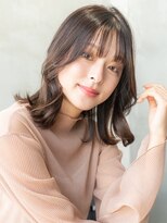 ケアリー 流山おおたかの森(Carelly)&nbsp;大人かわいい前髪セシルカットココアブラウンフリンジウェーブ