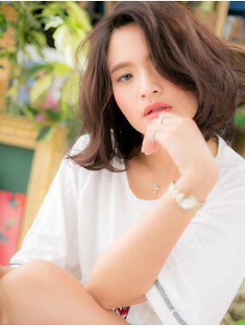 カバーヘア イヴ 戸頭店(COVER HAIR EVE) アシンメトリーアッシュブラックボブパーマc5戸頭20代30代40代