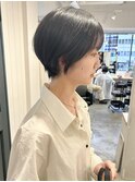 丸みショート/黒髪ショート/マッシュショート/ショートボブ銀座
