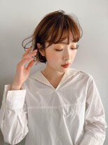 ムク 甲府(muku.)&nbsp;ミディアムヘア/斜めバング/グレージュカラー/甲府駅