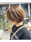 《30代40代》ひし形＋前下がりのショートボブ【浦野】