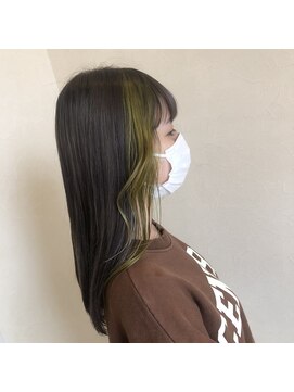 ルウ いわき泉店(Ruu) インナーカラー×イエロー