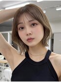 透明感カラー×ワンカールで可愛いレイヤーボブ
