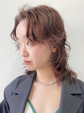 ヘアー アイス 御器所本店(HAIR ICI) レイヤーボブ切りっぱなしボブラベンダーミルクティーベージュ