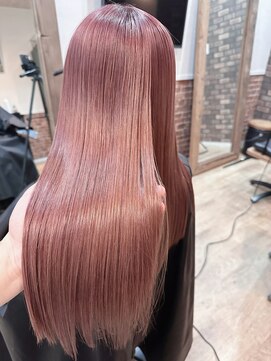 髪質改善×ピンクベージュカラー