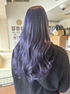 ニューヨークニューヨーク 桂店(NYNY) 透明感イルミナカラーダブルカラーラベンダーパープルロングヘア