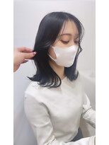 ユニ バイ マグ 長野店(Uni.by Mag) 【艶感★シースルーバング】韓国 髪型 大人可愛いくびれ巻き髪