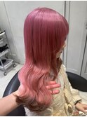 ダブルカラー黒髪ボブルフネビージュ原宿ピンクカラー