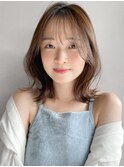 グレージュミルクブラウンハッシュカットレイヤーカットa