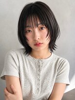 トリッカ シブヤ(TRICCA SHIBUYA)&nbsp;黒髪ボブ/ネオウルフ/小顔カット/ダークグレージュ/透明感カラー