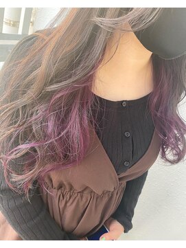 カプア 仙台駅前店(Kapua) インナーカラー　ピンクパープルカラー　くすみカラー