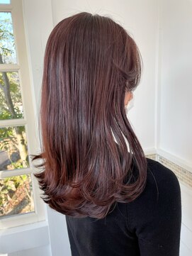 TJ天気予報 7t 滝の水店 大人上品★ピンクブラウン×毛先ワンカール