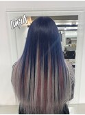 【レミー100%/54cm】シールエクステ×コバルトブルー