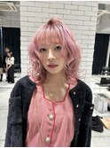 【天神美容室】ハイトーンカラー×ホワイトピンク×レイヤー