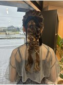 ツインポニー編みおろし