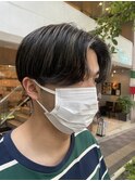 極細ハイライト センターパート