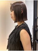 顔周りカット 前髪 切りっぱなしボブ　艶トリートメント　透明感