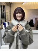 暗めの暖色ボブ