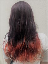 キコエル 三軒茶屋(kikoeru)&nbsp;大人かわいいココアブラウンオレンジ裾カラー[三軒茶屋]