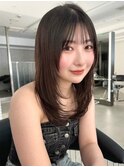 姫カットレイヤー/暗めカラー/韓国風巻き/レイヤーカット/横浜