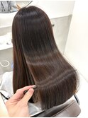 縮毛矯正 髪質改善カラー ナチュラルブラウン 地毛風ストレート