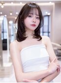 ハッシュカット/顔周りレイヤーカット×ダークブルー/髪質改善